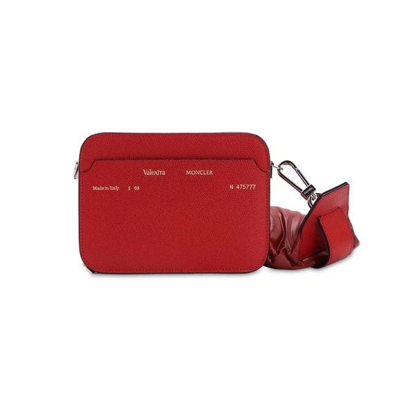Moncler 1952 Valextra Dado Shell Down And Leather Shoulder Bag, Burgundy, Unisex - Picture 1 of 11